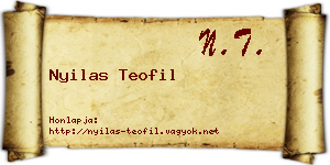 Nyilas Teofil névjegykártya